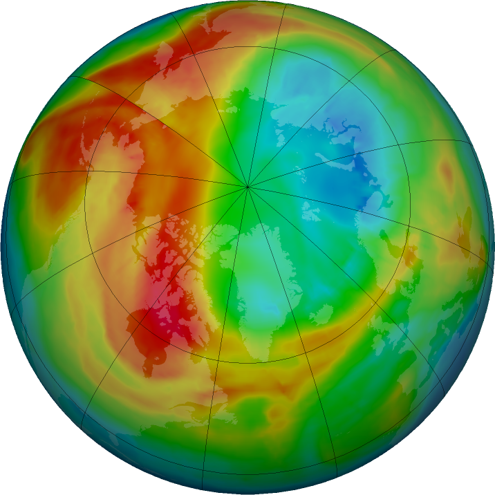 Arctic ozone map for 21 February 2016